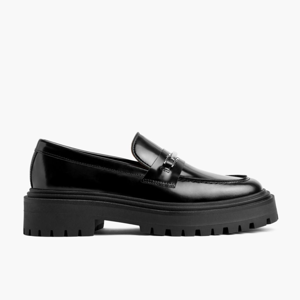 Black Full-Grain leather Loafers - Costruzione Goodyear a guardolo & dettaglio puntale