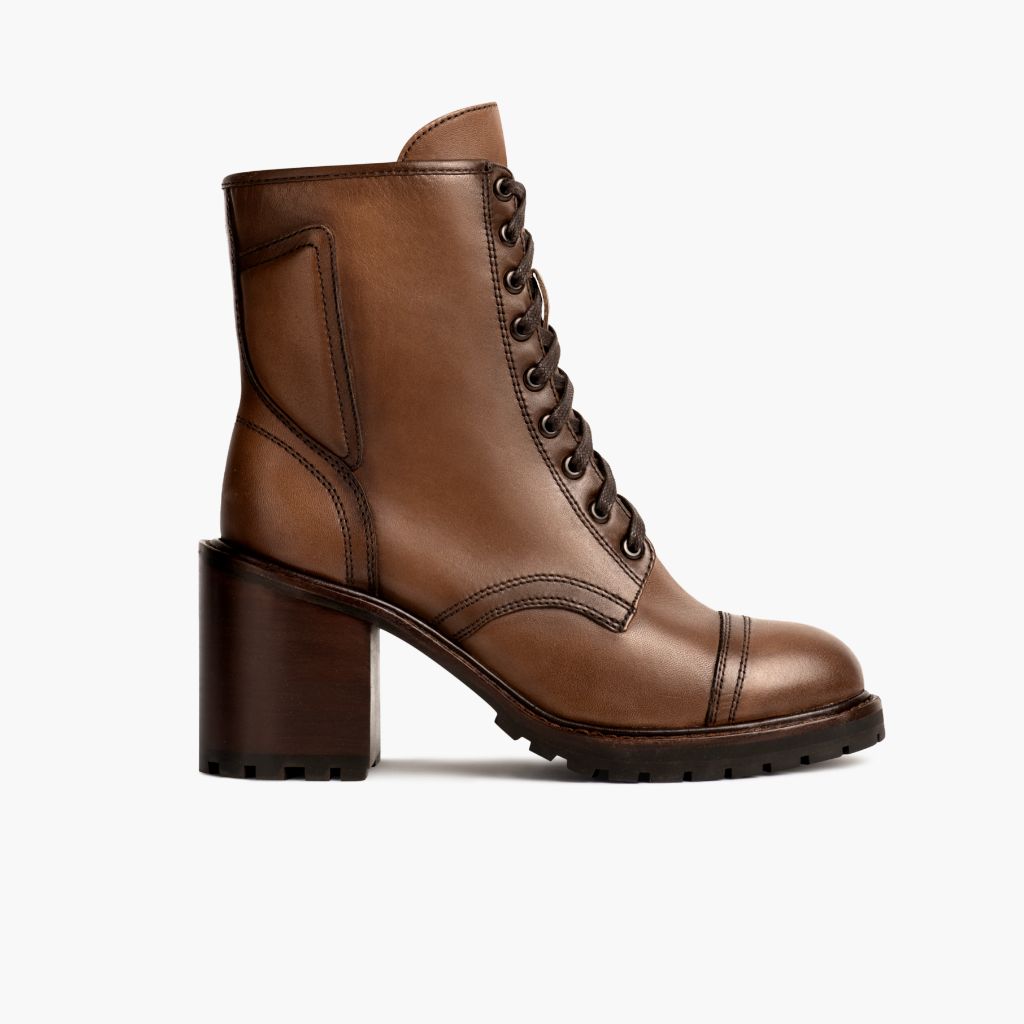 Rebel Grano Ambrato Stivali in pelle da Donna - Contrafforte tallone rinforzato & doppie cuciture di precisione