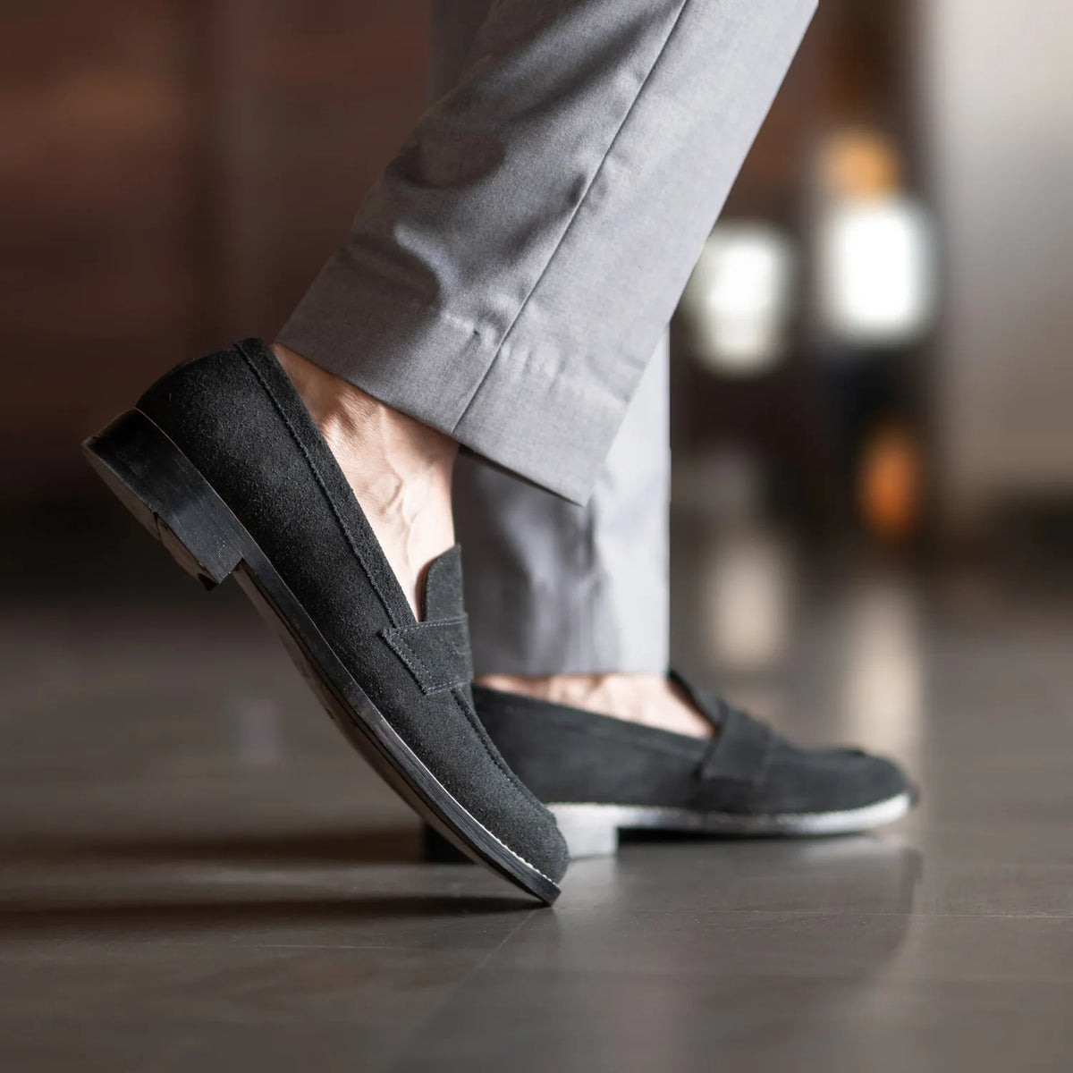 Orlaven Baxton Nero Suede Mocassini in pelle da Uomo footwear image 10