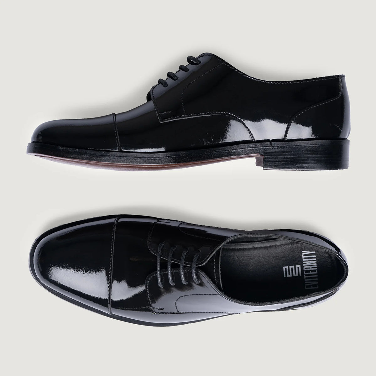 Attorney Derby Nero Scarpe in vernice da Uomo For Men - Contrafforte tallone rinforzato & doppie cuciture di precisione