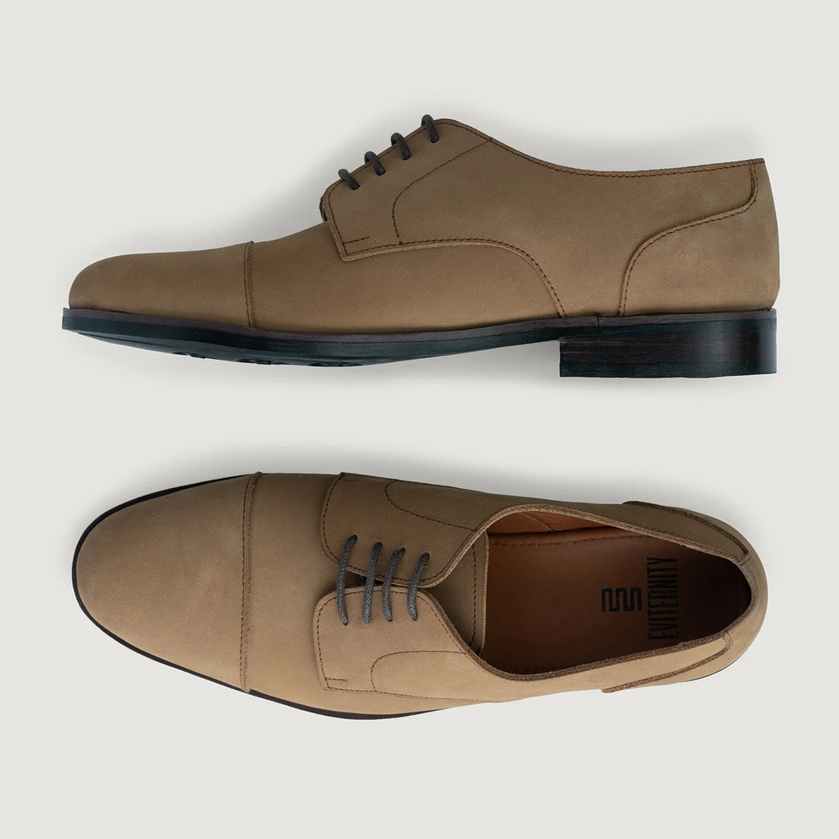Attorney Derby Brown Nubuck Leather Shoes StudGuard For Men - Contrafforte tallone rinforzato & doppie cuciture di precisione