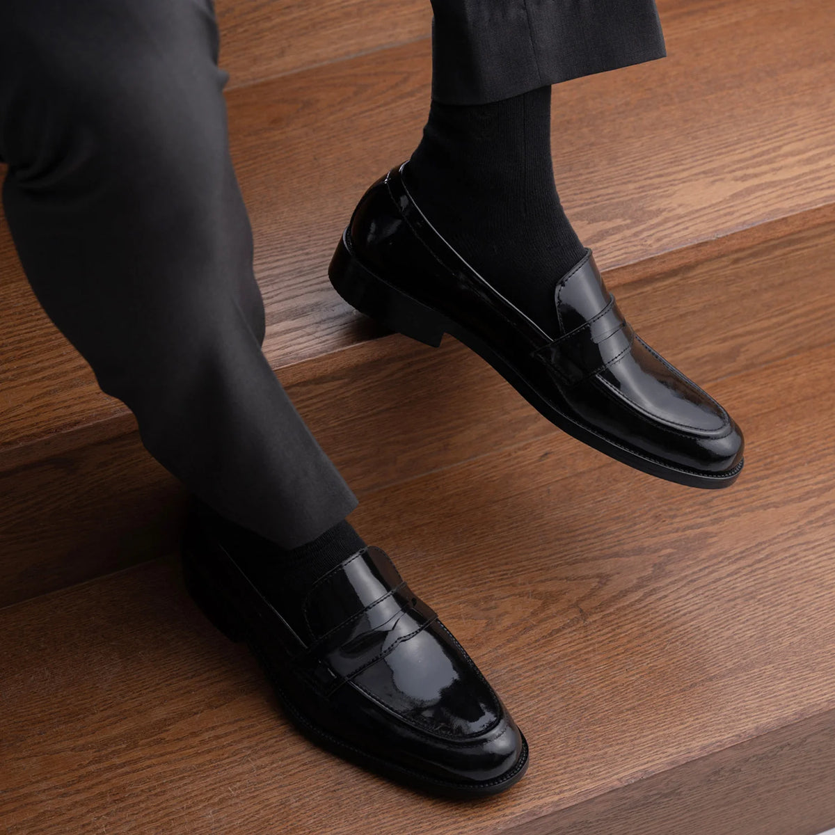 Orlaven Baxton Nero Patent Mocassini in pelle da Uomo footwear image 10