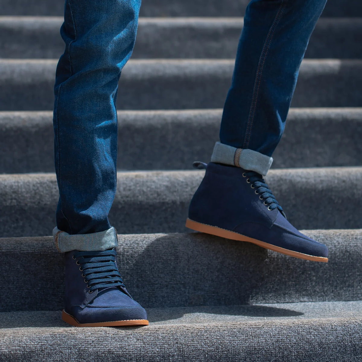 Orlaven Bearman Stivali Moc Toe in camoscio blu da Uomo footwear image 10