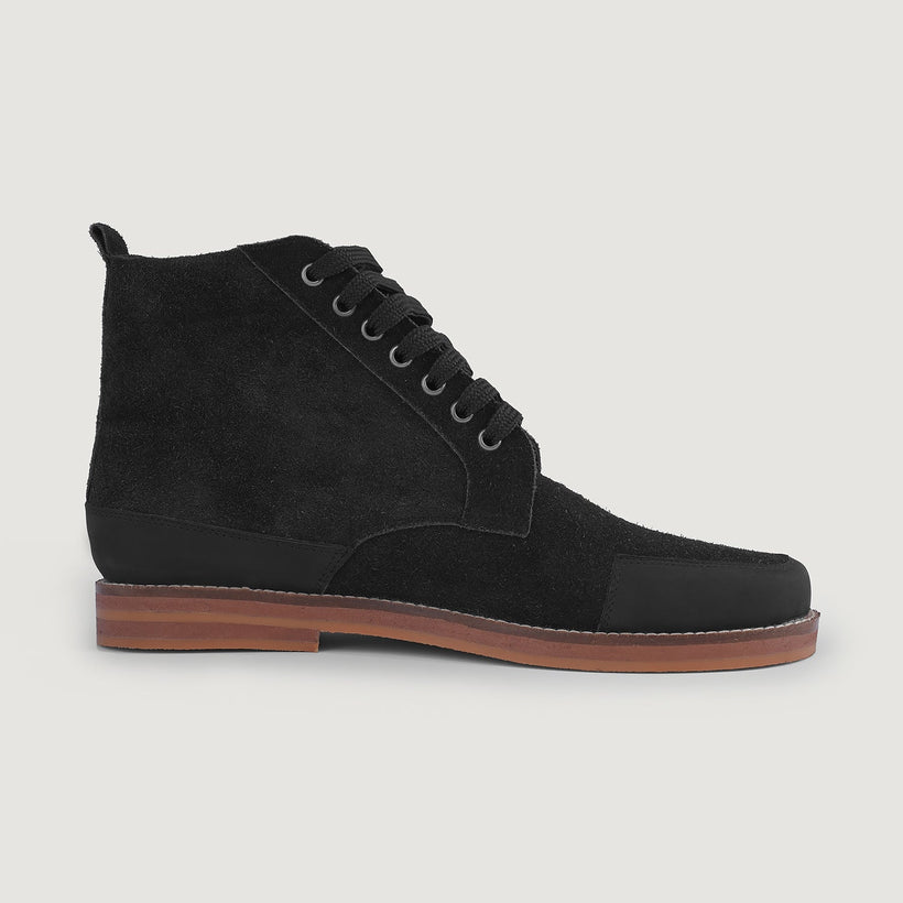 Carnell Moc Toe Nero Suede Boots da Uomo