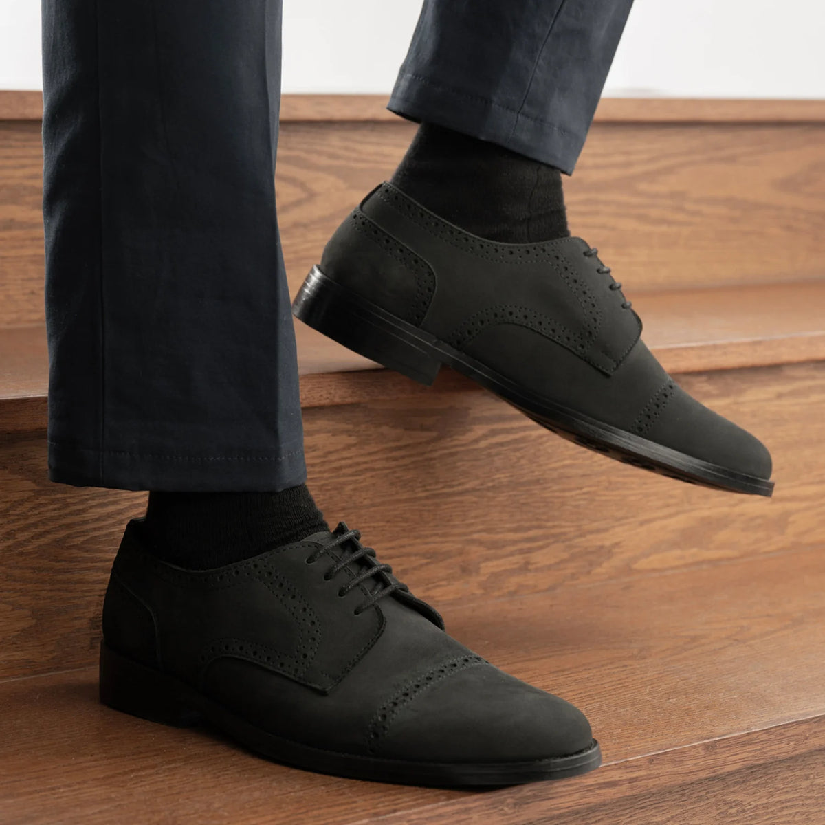 Orlaven Dirk Brogues Derby Matte Nero Nubuck Scarpe in pelle - StudGuard da Uomo footwear image 9