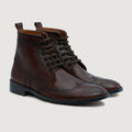 Duster Brogues Derby Marrone Burnished Stivali in pelle - StudGuard da Uomo