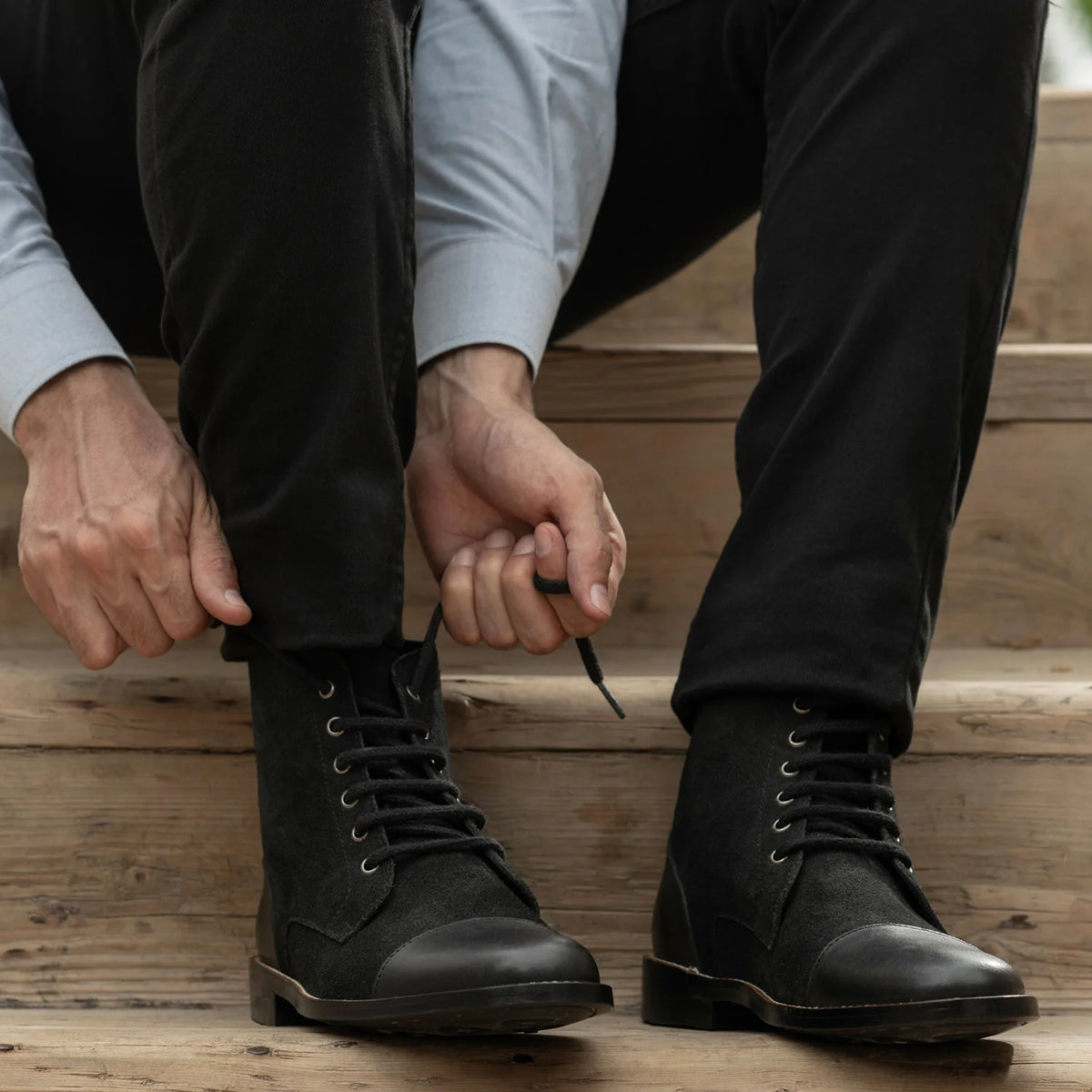 Orlaven Knight Derby Hybrid Nero Stivali in pelle - StudGuard da Uomo footwear image 10