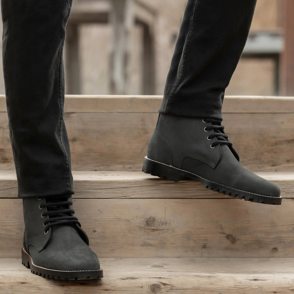 Orlaven Knight Derby Nero Opaco Nubuck Stivali in pelle - TerraGrip da Uomo footwear image 9