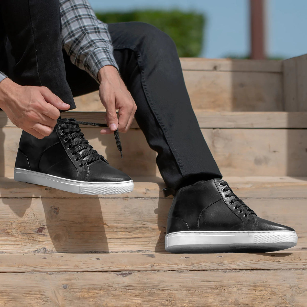 Orlaven Marty High Top Nero Sneakers in pelle da Uomo footwear image 10