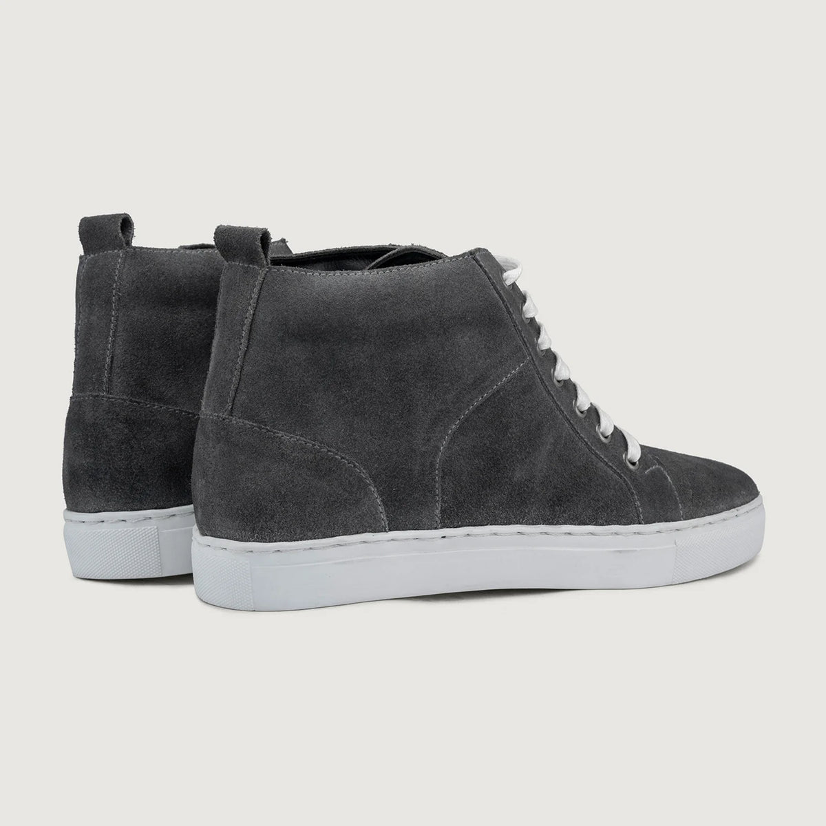 Marty High Top Grigio Suede Sneakers in pelle da Uomo For Men - Contrafforte tallone rinforzato & doppie cuciture di precisione