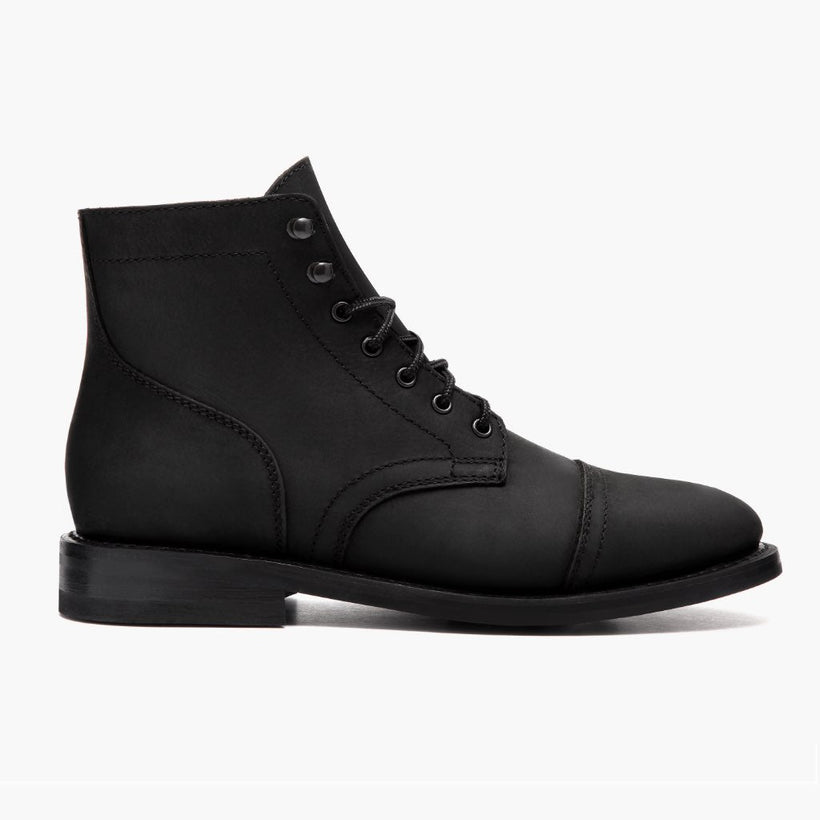 Captain Nero Matte Leather Boots da Uomo