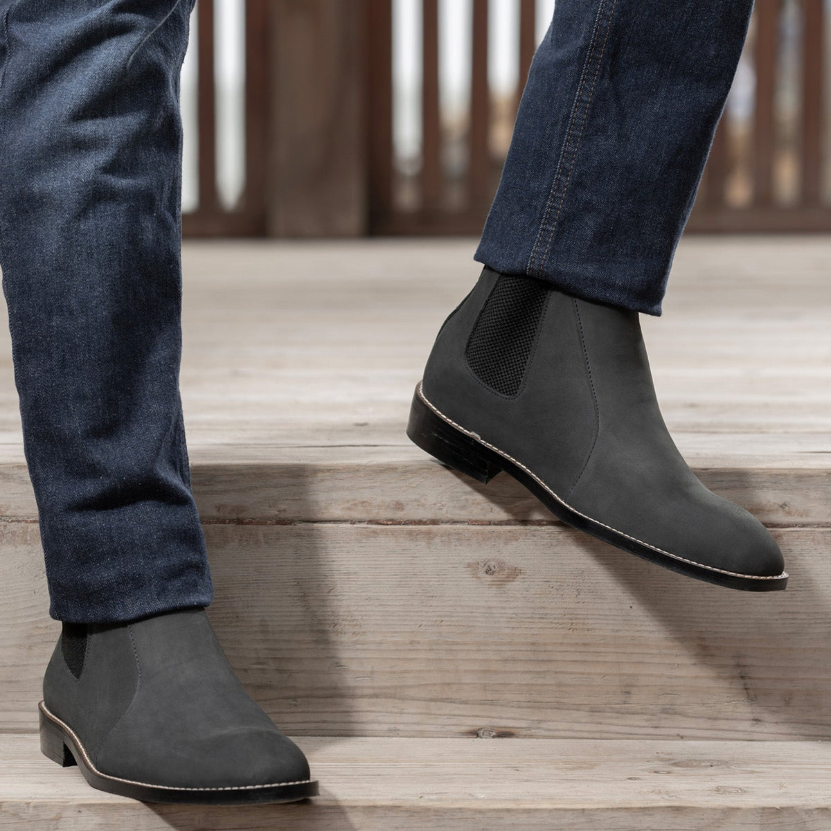 Orlaven Clarkson Chelsea Grigio Nubuck Stivali in pelle - StudGuard da Uomo footwear image 9