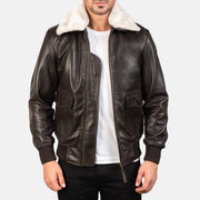 
Airin G-1 Marrone Bomber in Pelle da Uomo in Brown Sheepskin Leather - Vista frontale e silhouette sartoriale | Acquista online