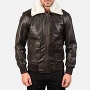 
Dettaglio ravvicinato of Shirt with Removable Fur & Zipper Hardware on Airin G-1 Marrone Bomber in Pelle da Uomo