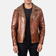 
Alberto Shearling Marrone Giacca in Pelle da Uomo in Brown Sheepskin Leather - Vista frontale e silhouette sartoriale | Acquista online
