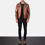
Dettaglio ravvicinato of Notch & Zipper Hardware on Alberto Shearling Marrone Giacca in Pelle da Uomo