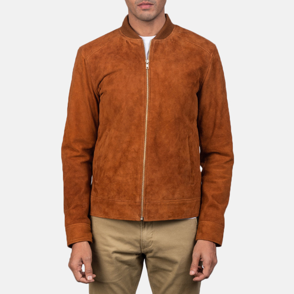 Blain Marrone Bomber in Pelle da Uomo – Vista prodotto alternativa 3