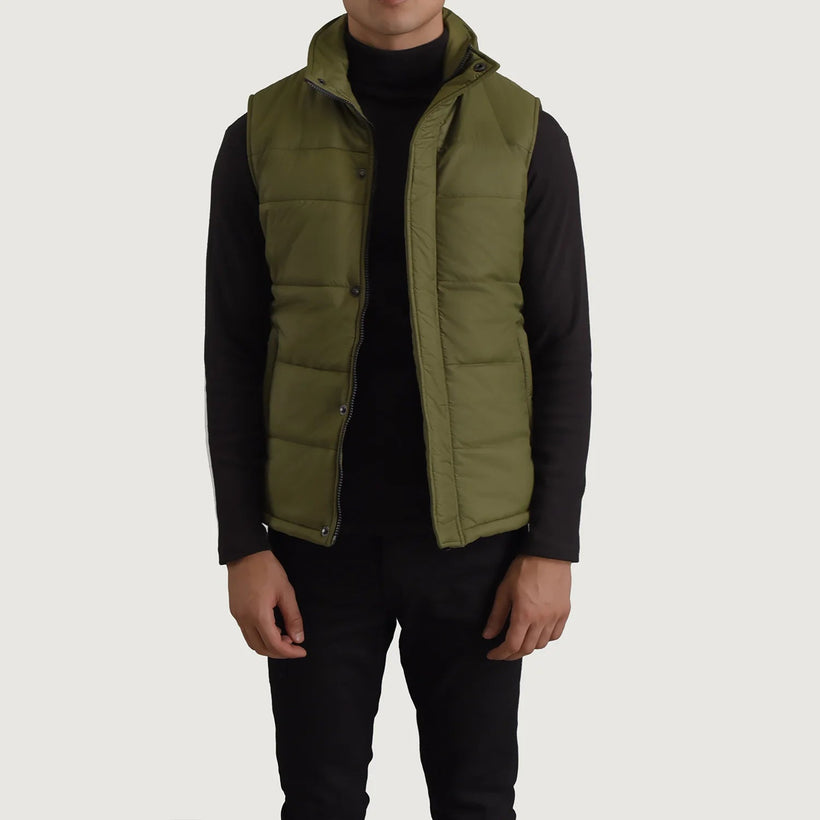 Bryan Verde Puffer Vest da Uomo