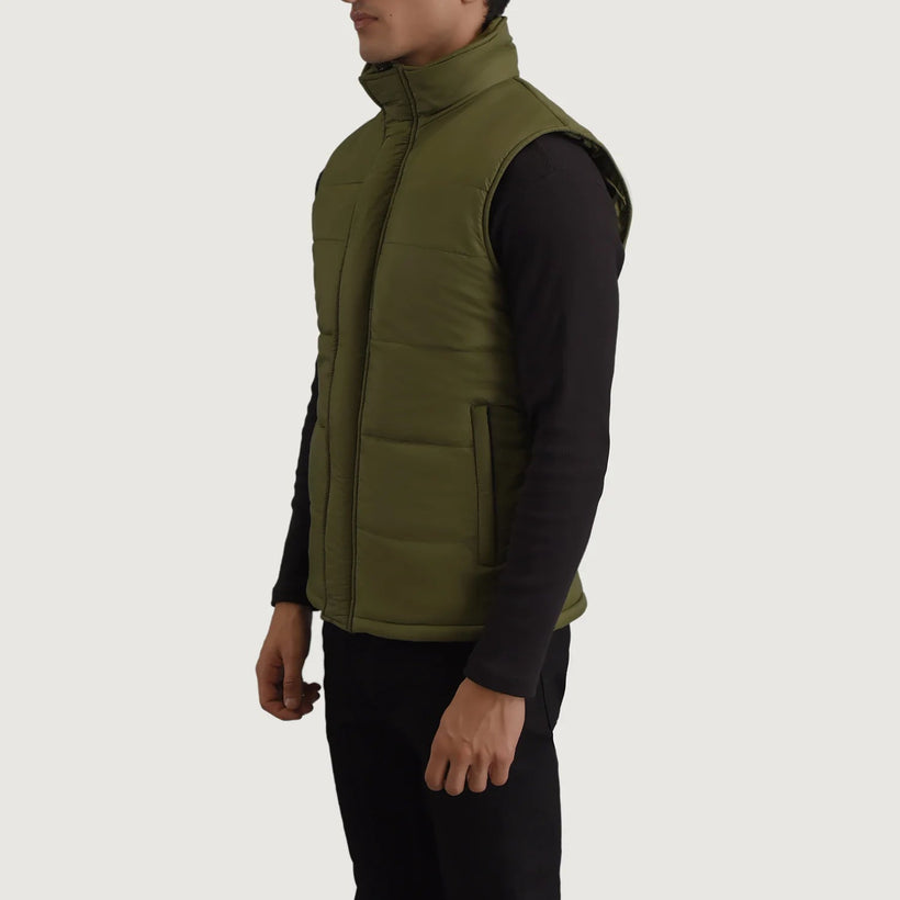 Bryan Verde Puffer Vest da Uomo