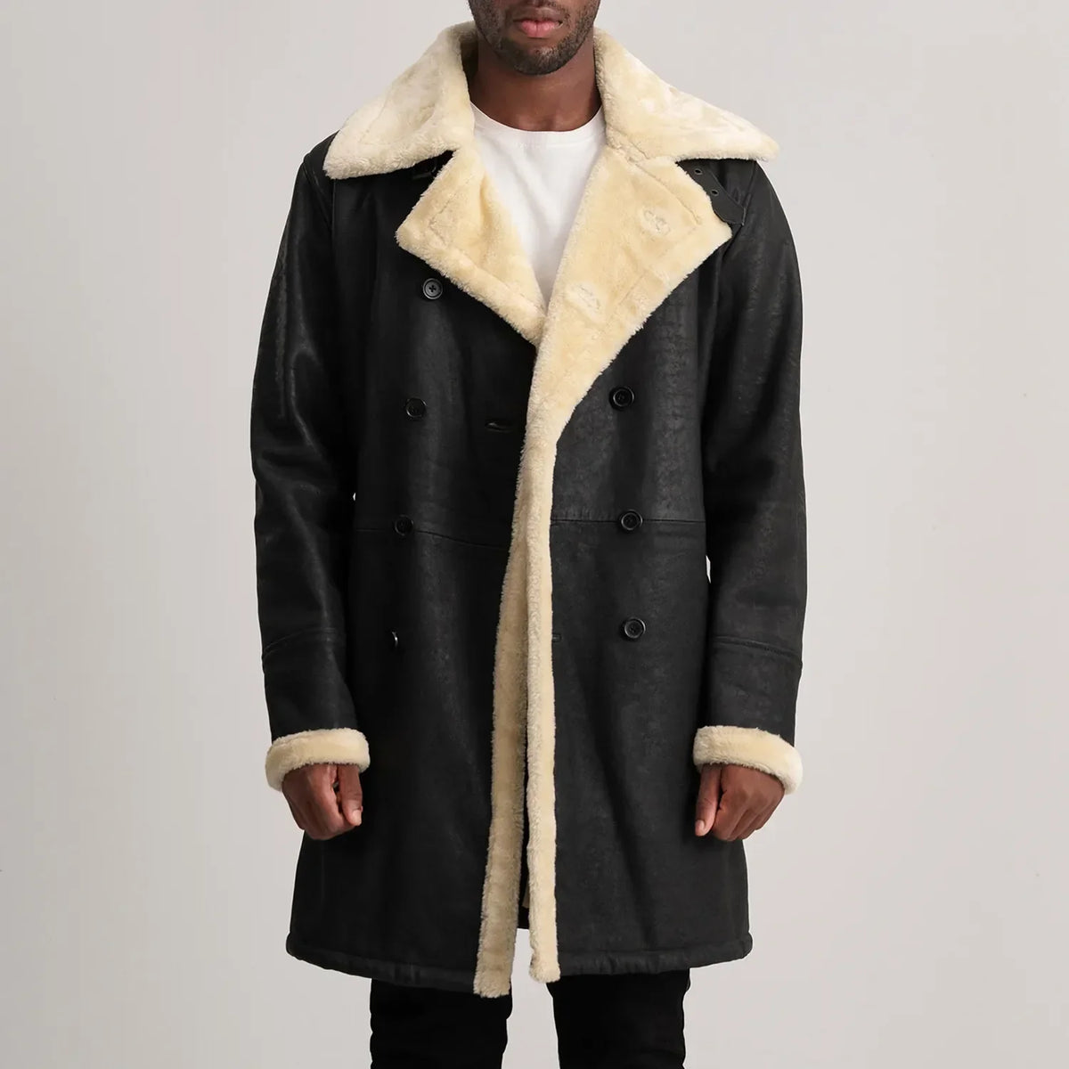 Charles Cappotto in Pelle Marrone Shearling Cappotto in Pelle da Uomo – Vista prodotto alternativa 1