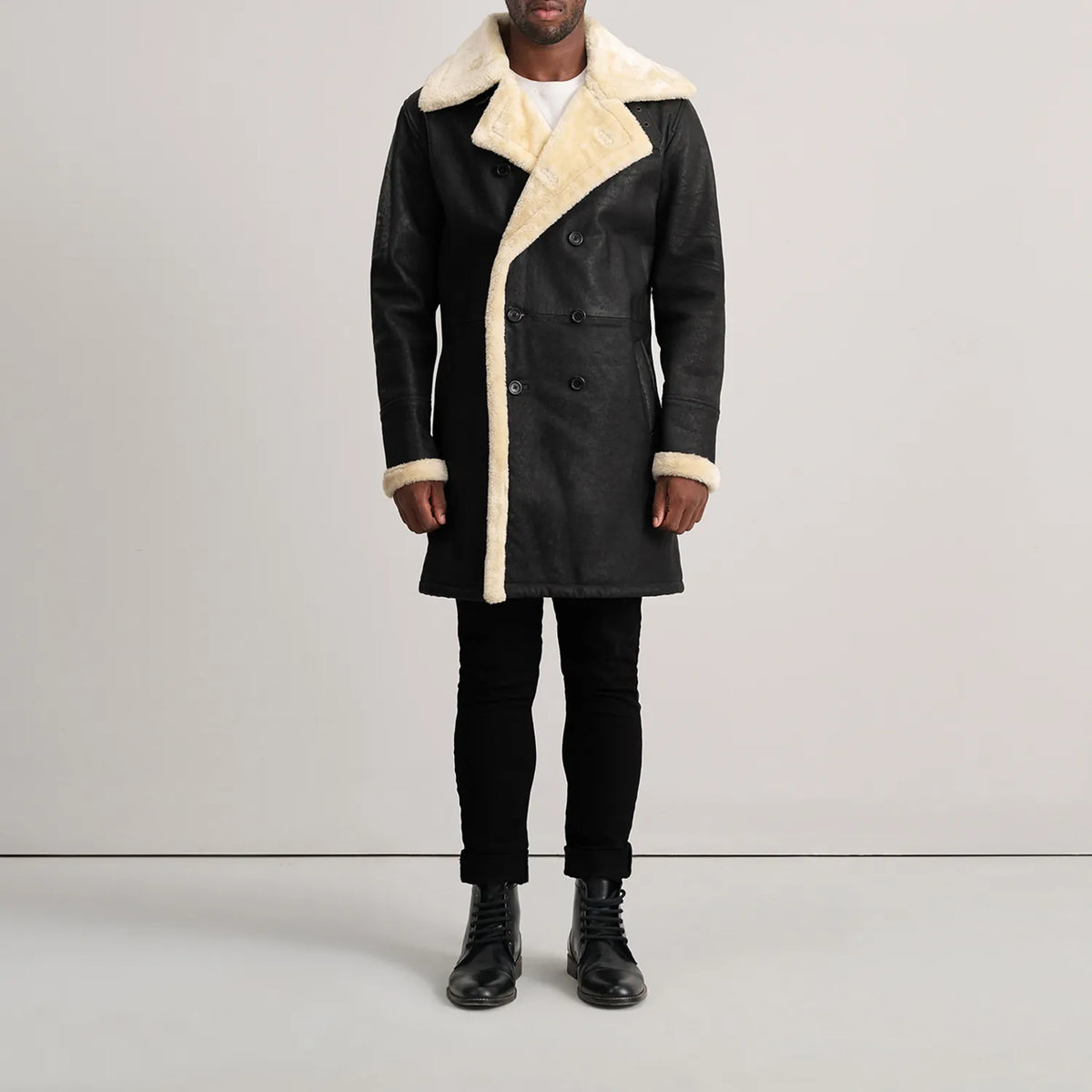 Charles Cappotto in Pelle Marrone Shearling Cappotto in Pelle da Uomo – Vista prodotto alternativa 3