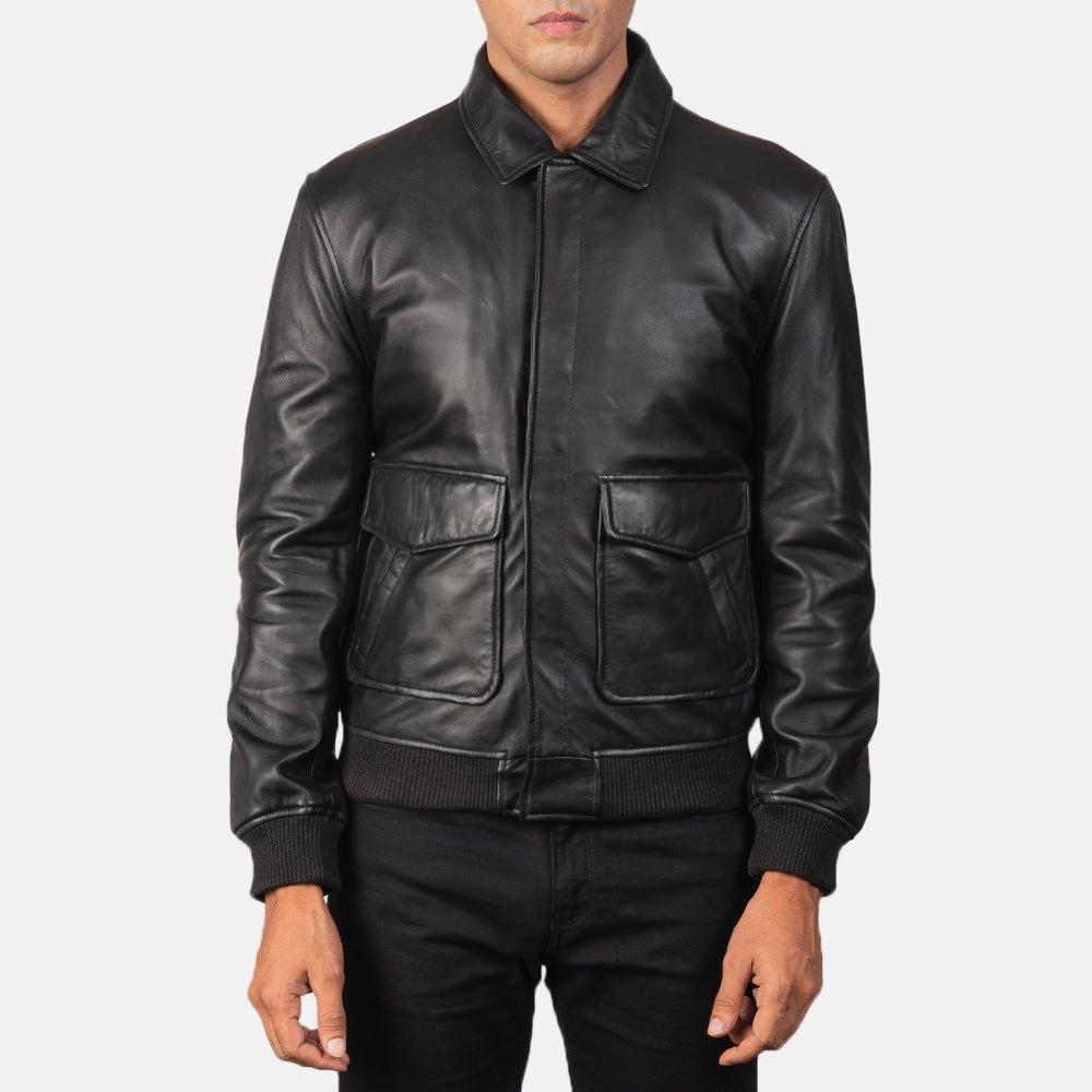 Dettaglio ravvicinato of Shirt &amp; Zipper with Button Flap Hardware on Men's Coffmen Brown Suede A2 Bomber Jacket