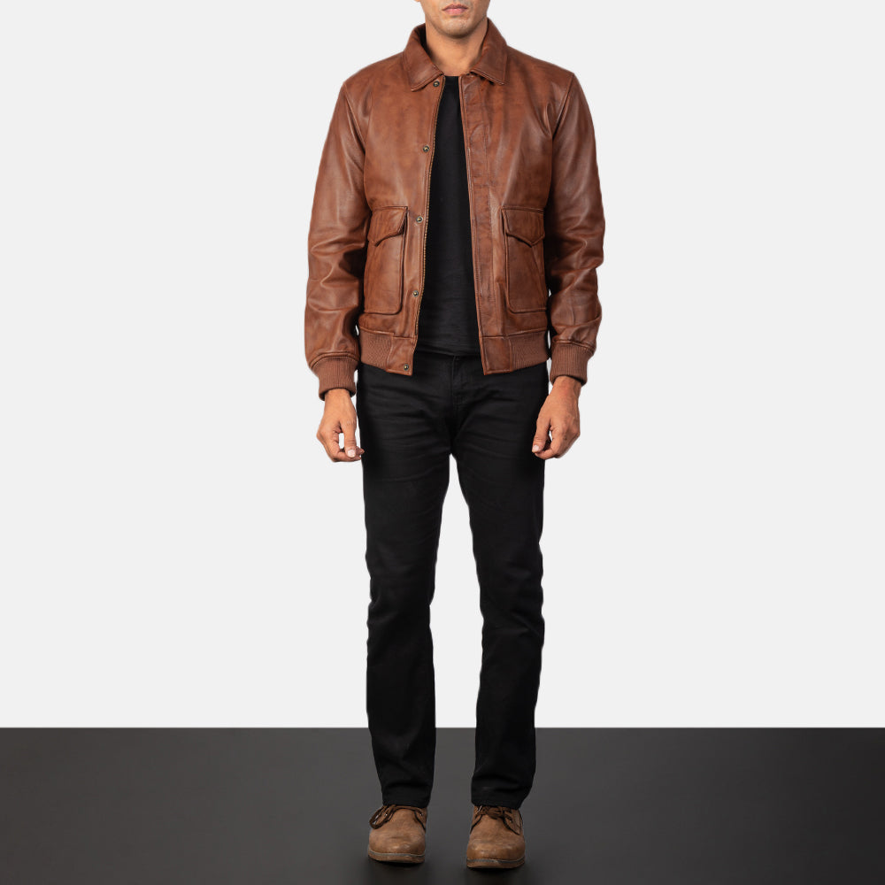 Coffmen Bomber in Pelle da Uomo – Vista prodotto alternativa 3