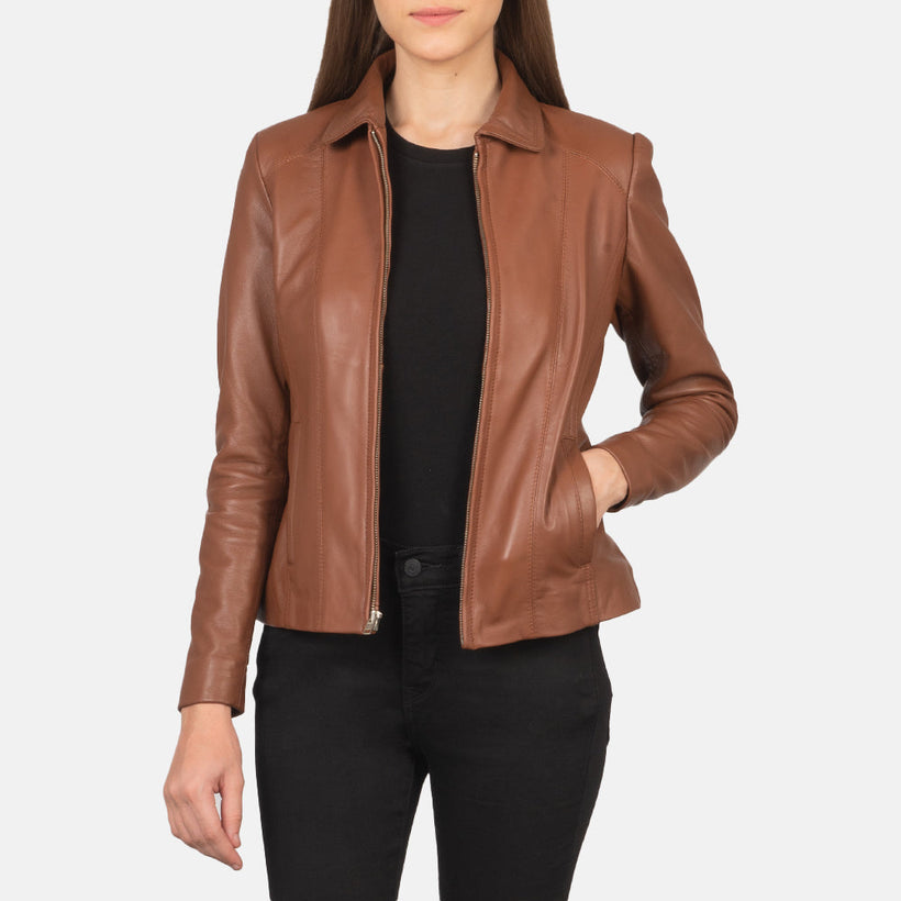 Colette Marrone Giacca in Pelle da Donna