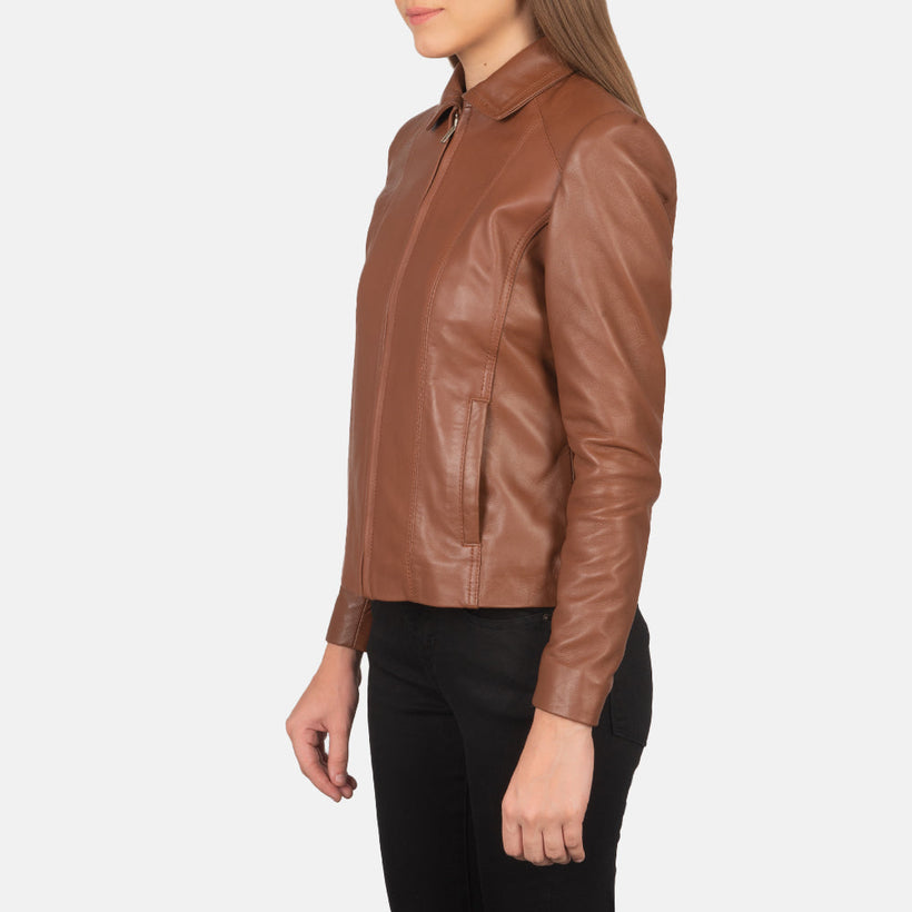 Colette Marrone Giacca in Pelle da Donna
