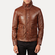 Columbus Leather Bomber Jacket – alternate product view 3