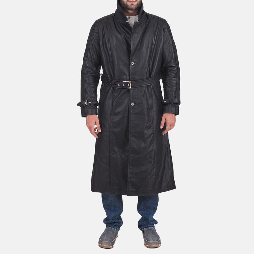 Daniel Nero Trench in Pelle da Uomo