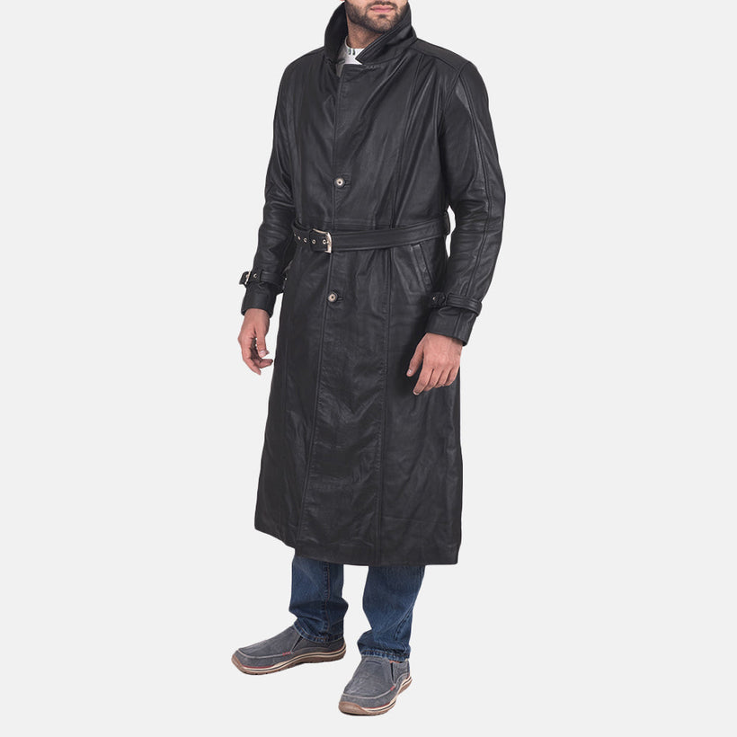 Daniel Nero Trench in Pelle da Uomo