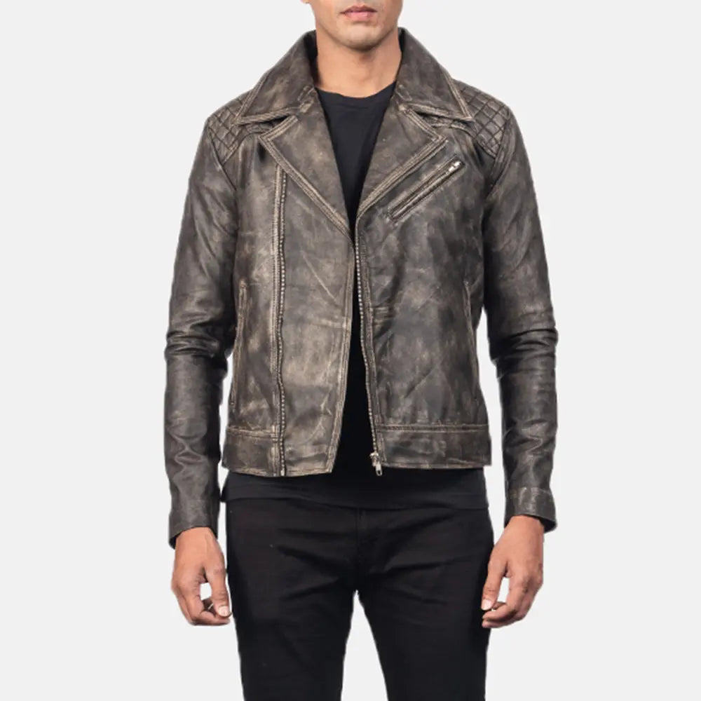 
Danny Trapuntato Giacca Biker in Pelle da Uomo – alternate product view 4