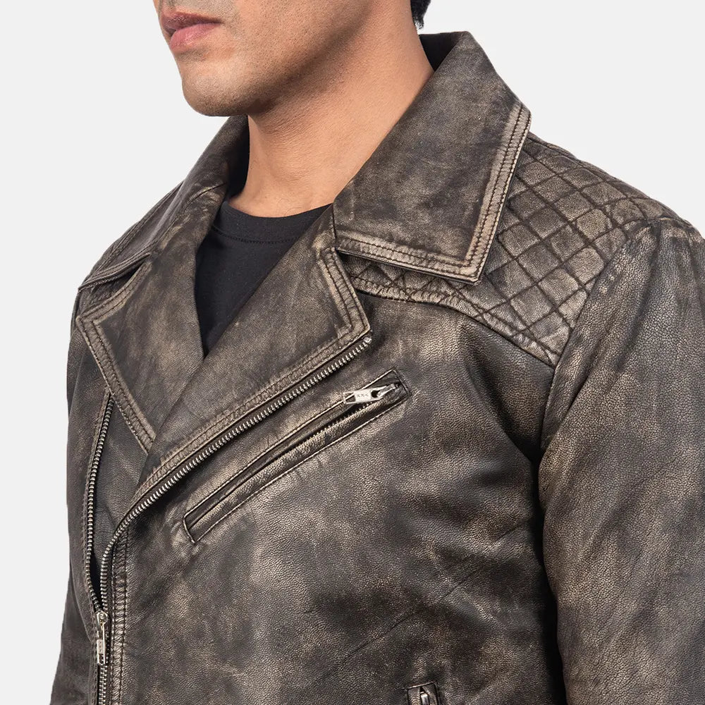 
Danny Trapuntato Giacca Biker in Pelle da Uomo – alternate product view 5