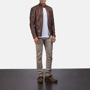 Dean Nero Giacca Biker in Pelle da Uomo – Vista prodotto alternativa 3