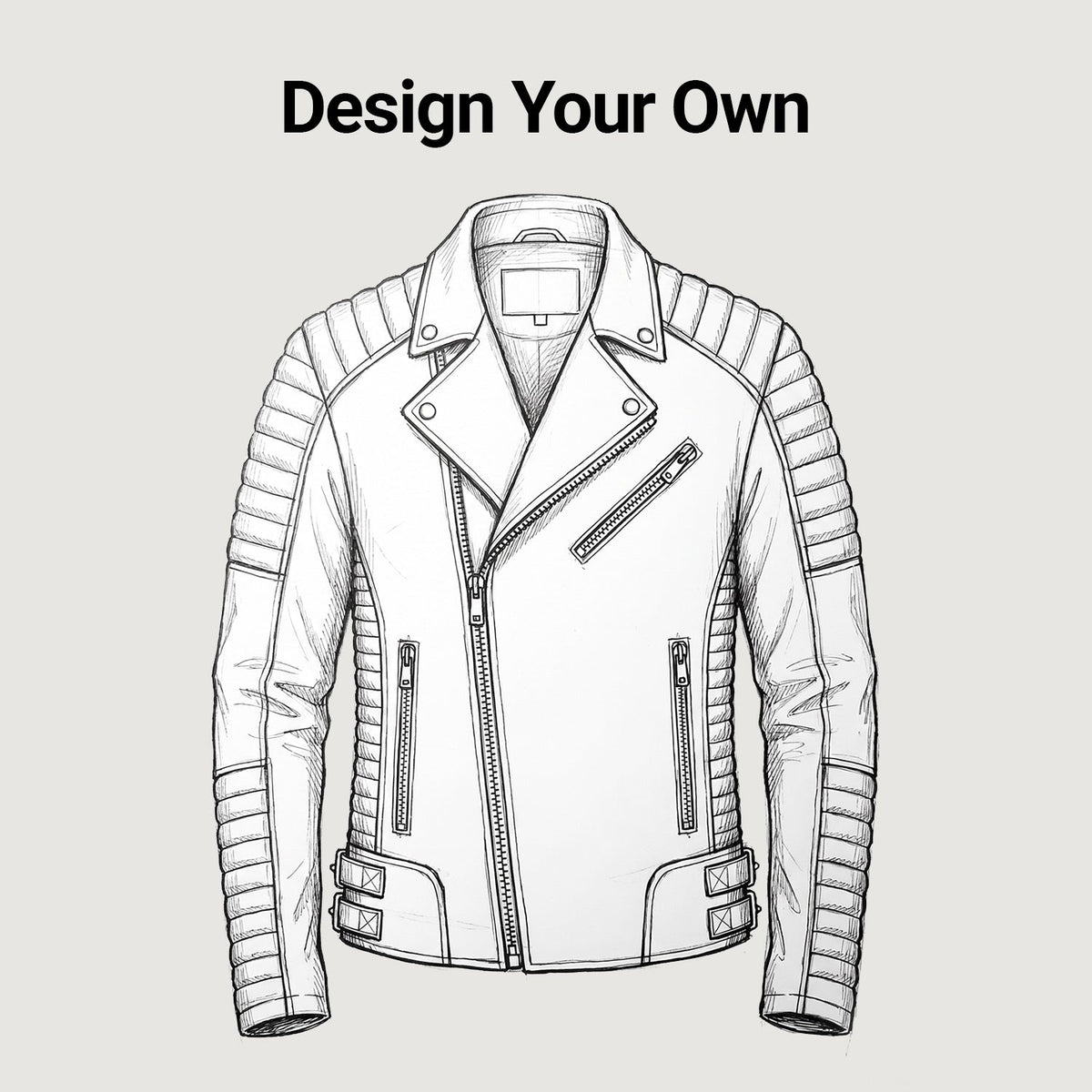 Design Your Custom Leather Jacket | Free Shipping &amp; Alteration in Classic Full-Grain Leather - Vista frontale e linea su misura | Acquista online