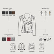 Classic Full-Grain Leather Bomber Jacket - Vista posteriore Showing Tailored Shoulder Fit &amp; Clean Hemline