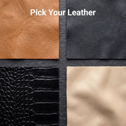 Dettaglio ravvicinato of Classic Collar &amp; Heavy-Duty Zipper Hardware on Design Your Custom Leather Jacket | Free Shipping &amp; Alteration