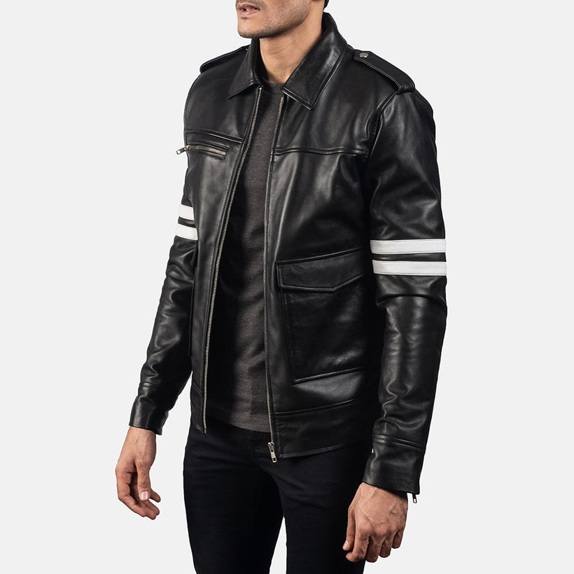 Dragonhide Nero Giacca in Pelle da Uomo