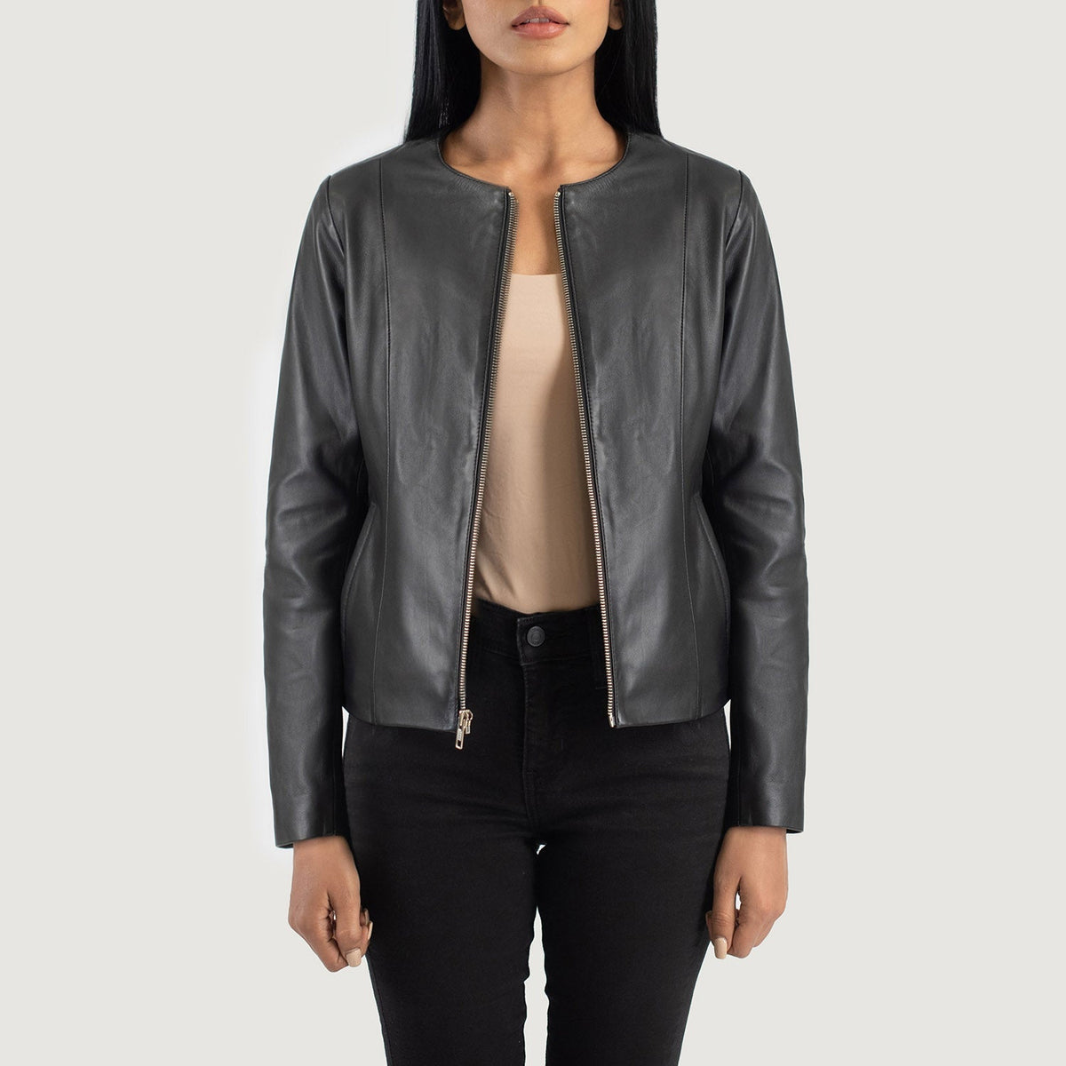 Elixir Collarless Giacca in Pelle da Donna – Vista prodotto alternativa 1