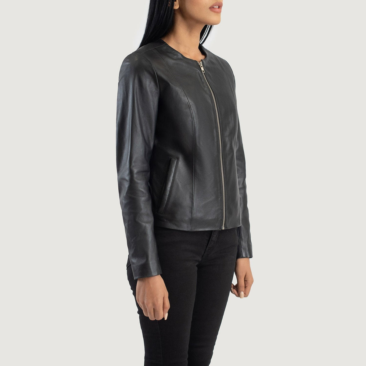 Elixir Collarless Giacca in Pelle da Donna – Vista prodotto alternativa 2