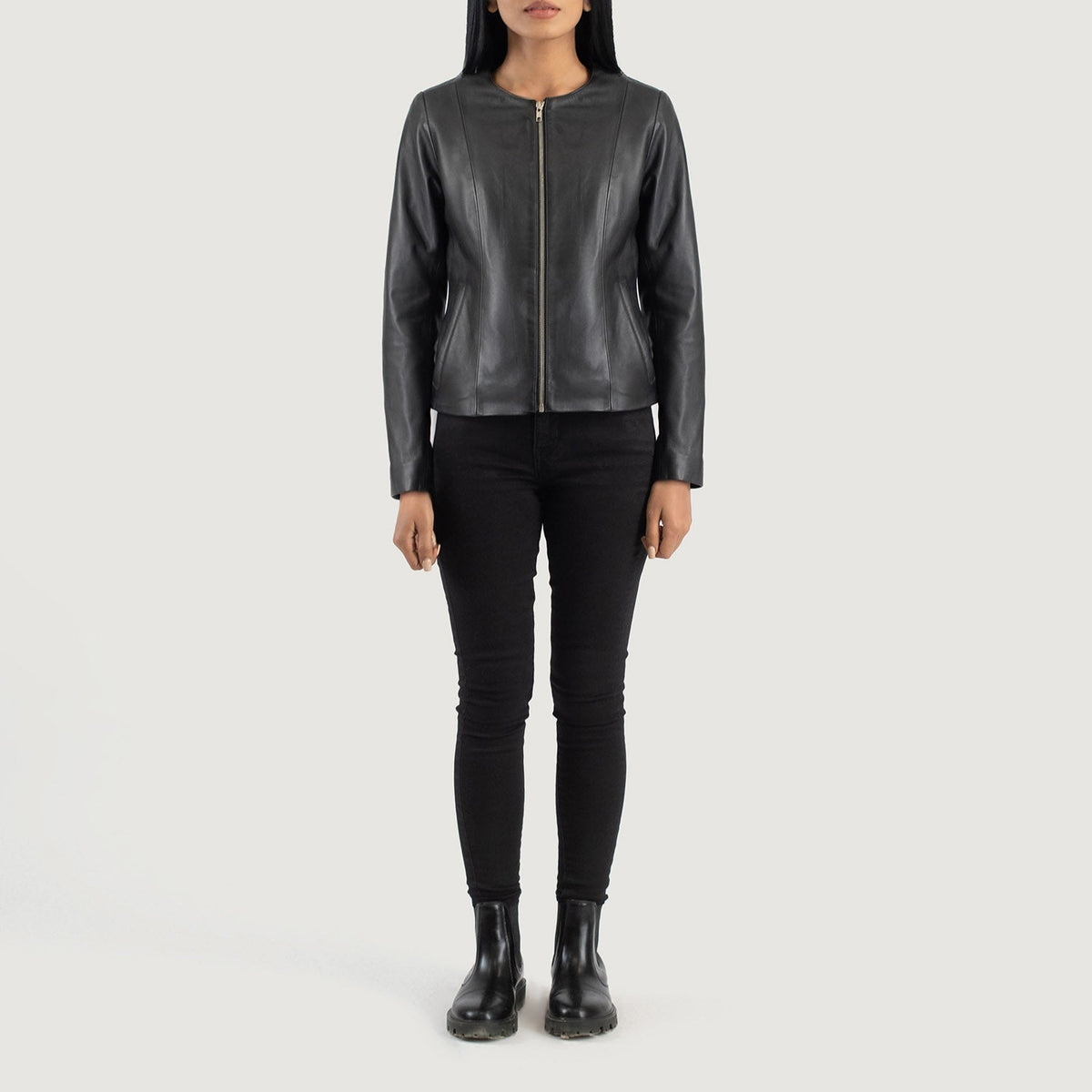 Elixir Collarless Giacca in Pelle da Donna – Vista prodotto alternativa 3