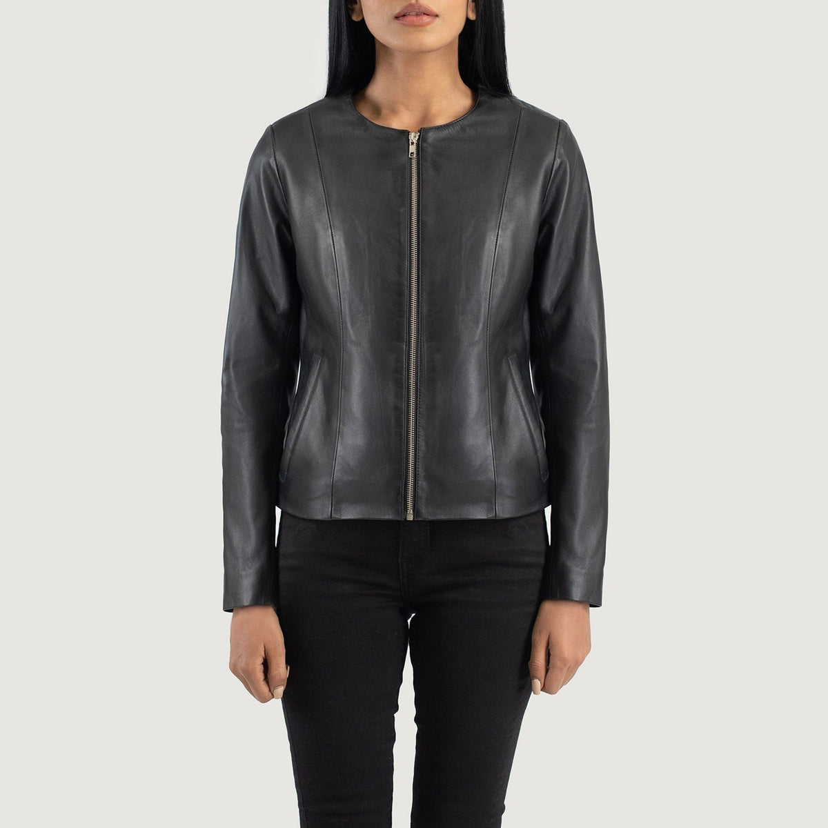 Elixir Collarless Giacca in Pelle da Donna – Vista prodotto alternativa 4