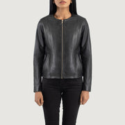 Elixir Collarless Giacca in Pelle da Donna – Vista prodotto alternativa 4