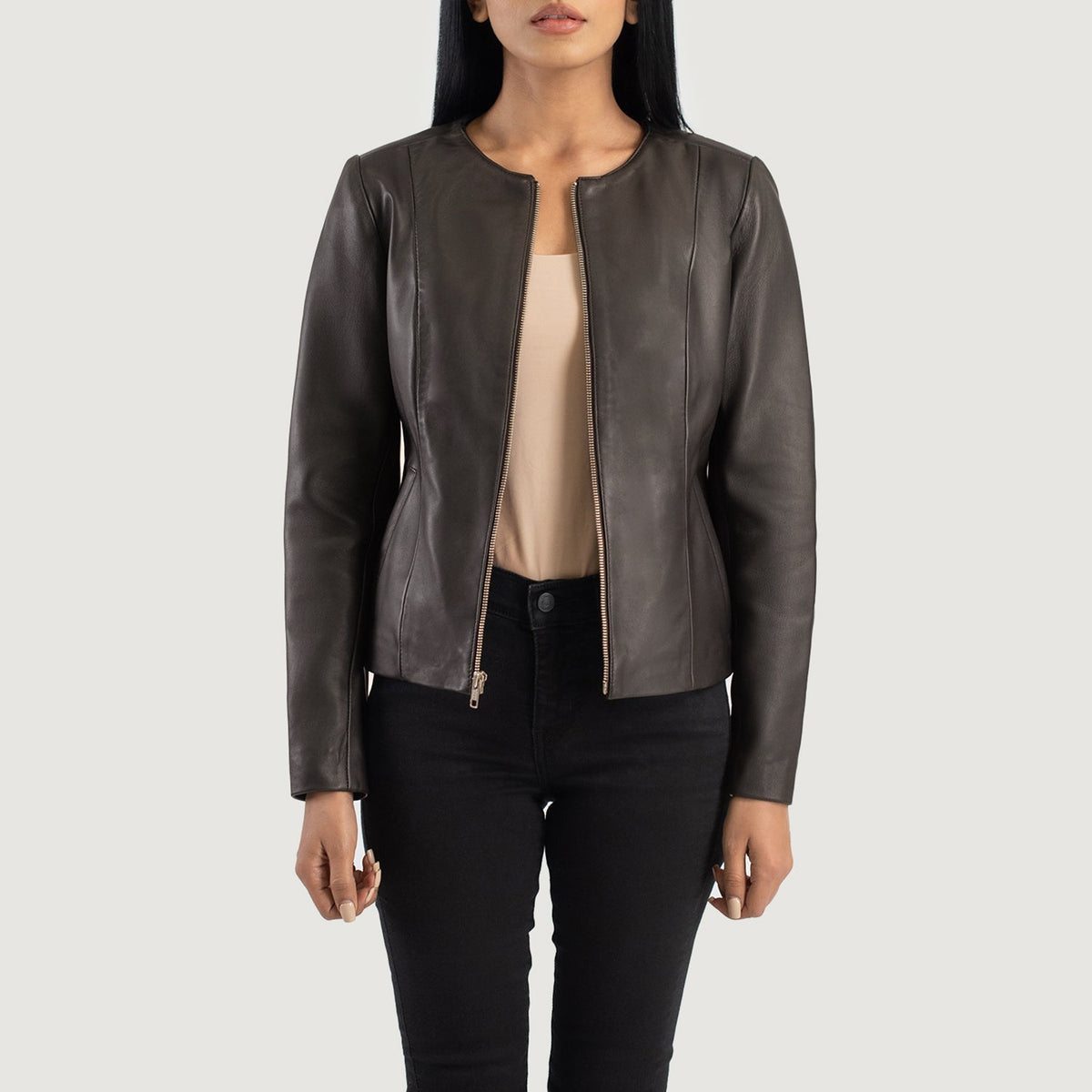 Elixir Collarless Giacca in Pelle da Donna – Vista prodotto alternativa 1