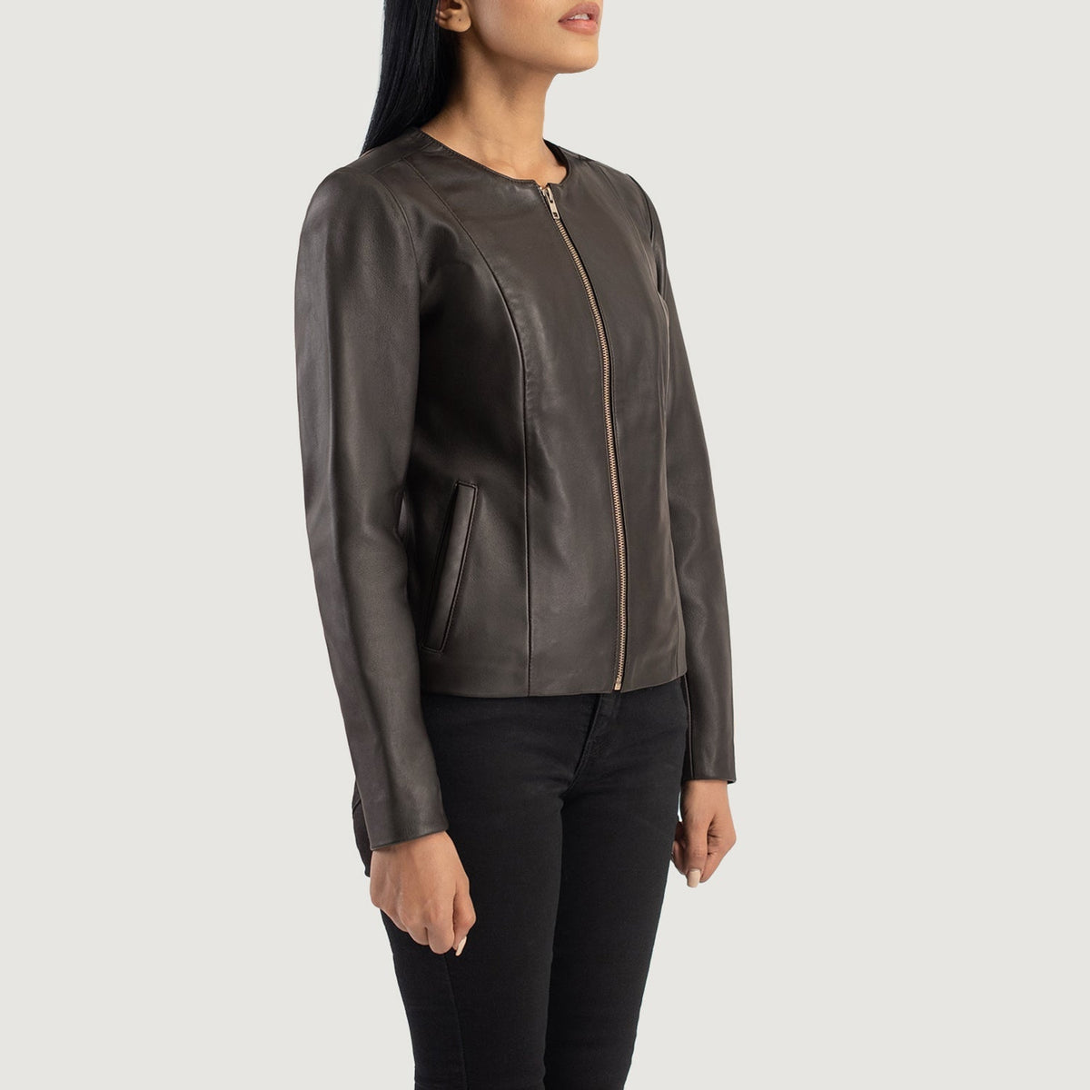 Elixir Collarless Giacca in Pelle da Donna – Vista prodotto alternativa 2