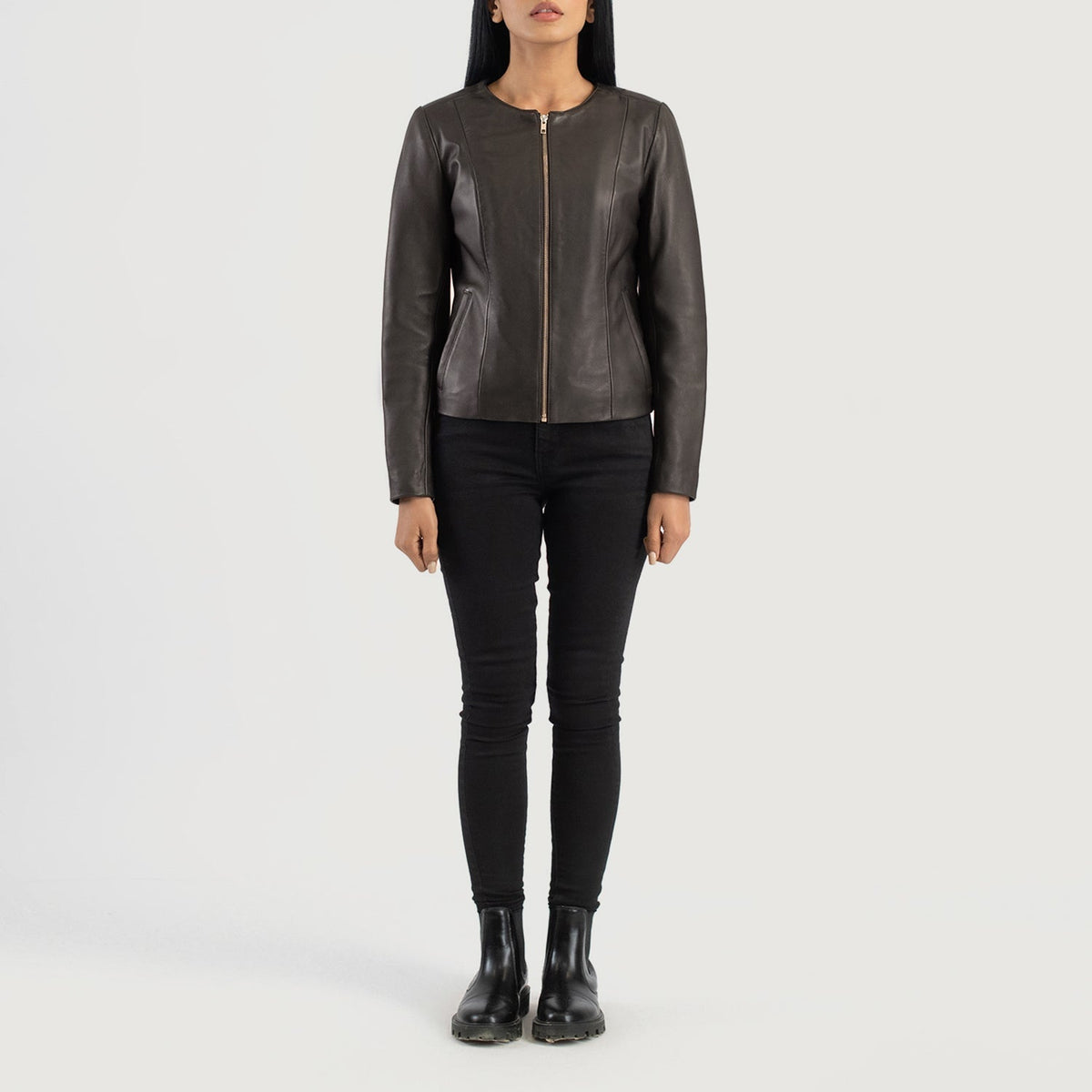 Elixir Collarless Giacca in Pelle da Donna – Vista prodotto alternativa 3