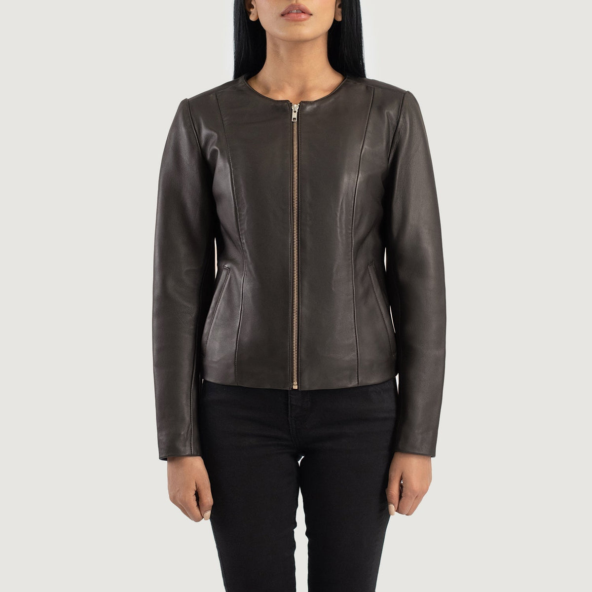 Elixir Collarless Giacca in Pelle da Donna – Vista prodotto alternativa 4