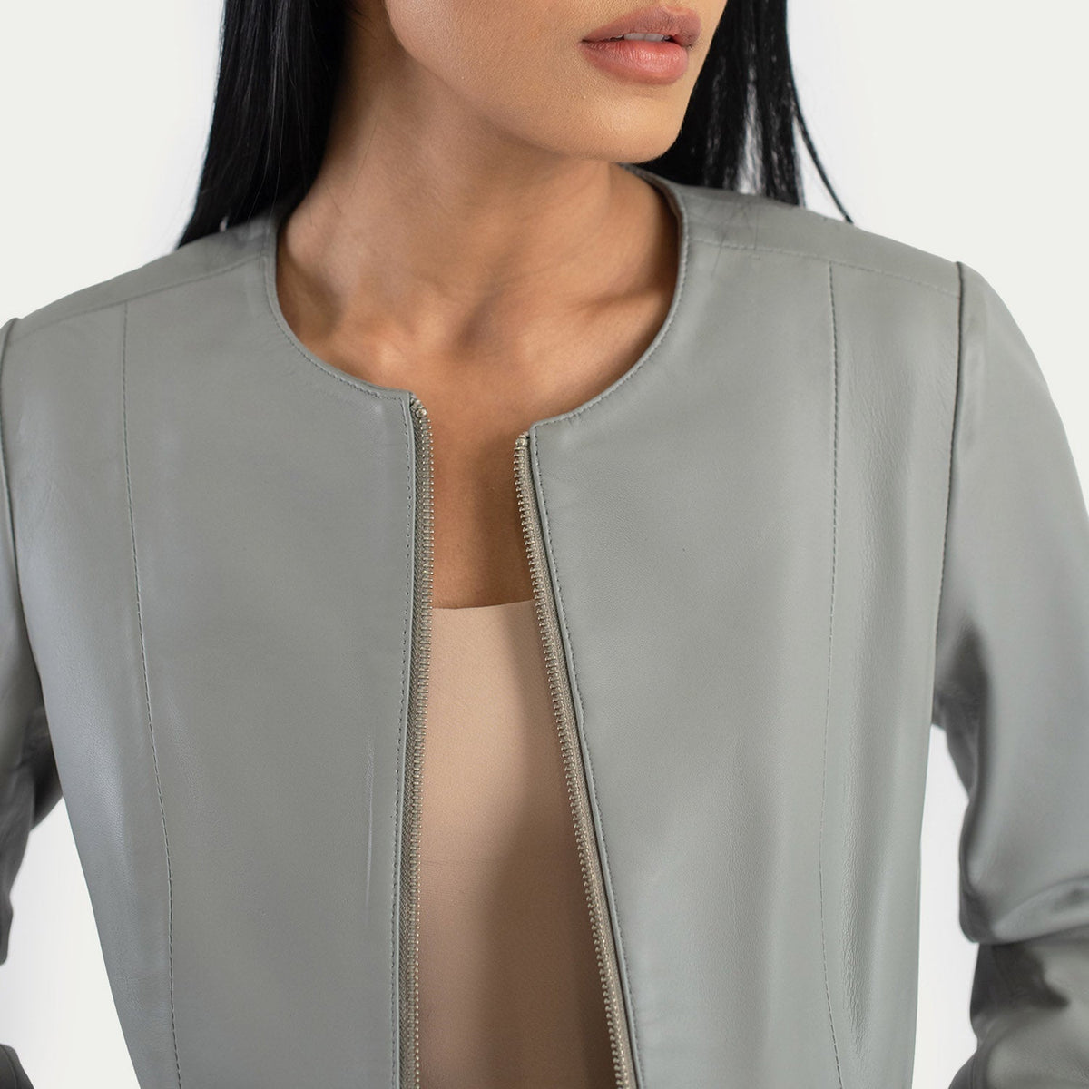 Elixir Collarless Giacca in Pelle da Donna – Vista prodotto alternativa 5