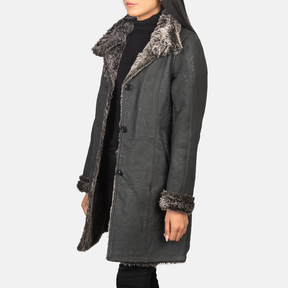 
Erica Shearling Cappotto in Pelle da Donna – alternate product view 2